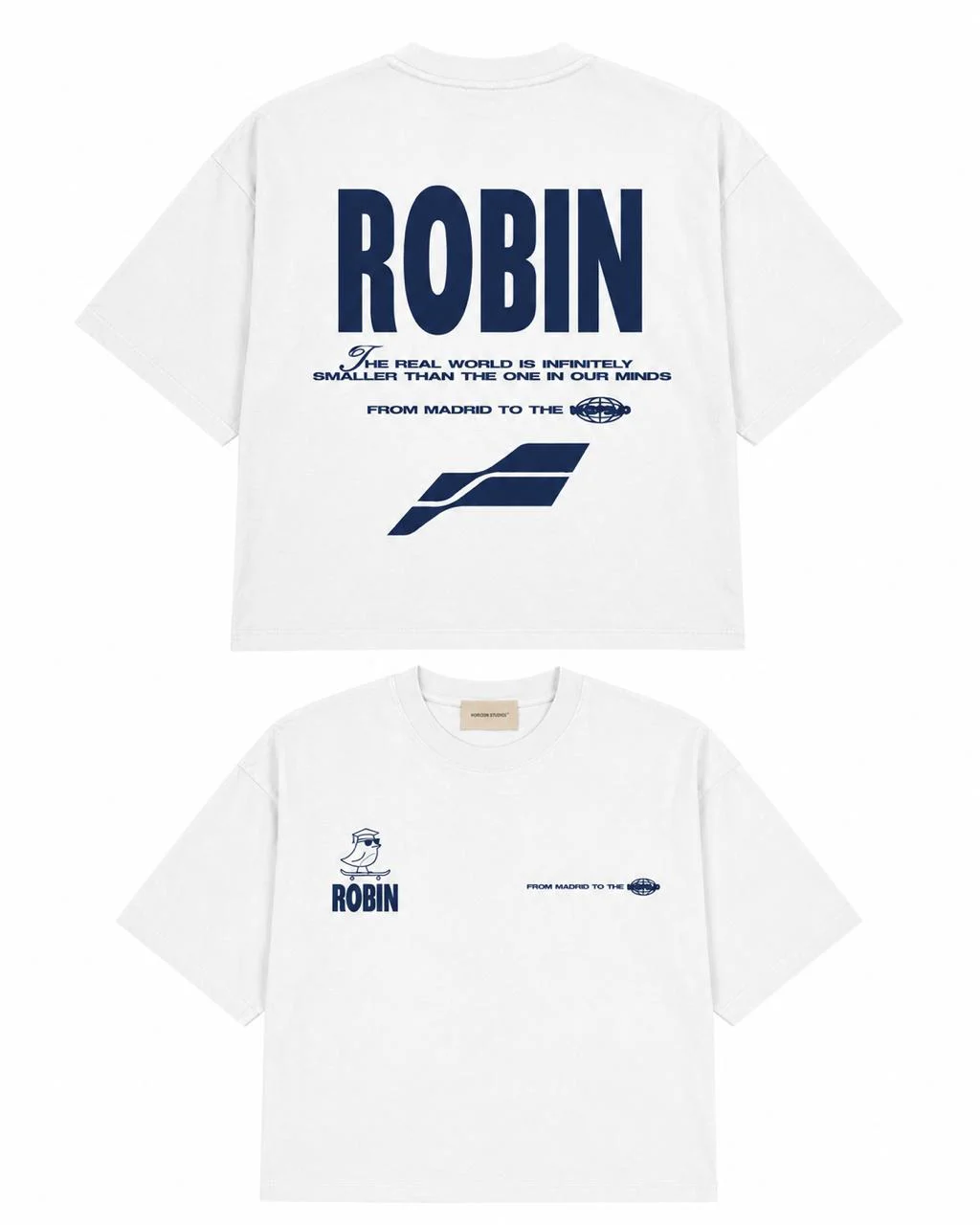 Diseño de la camiseta Robin: espalda y delantero